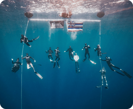diving team underwater